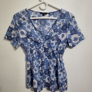 Boden Short Sleeve Cotton Blouse Size 12